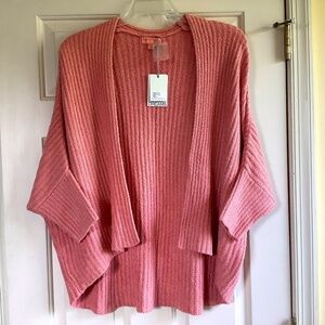 Barefoot Dreams CozyChic Lite Ribbed Shrug Cardi Coral SZ L/XL